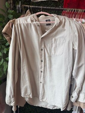 Dockers Men's Casual Button-Down Shirt in Light Beige